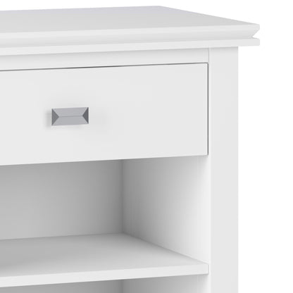 Artisan 24 inch Wide Solid Wood Bedside Table in White image 2