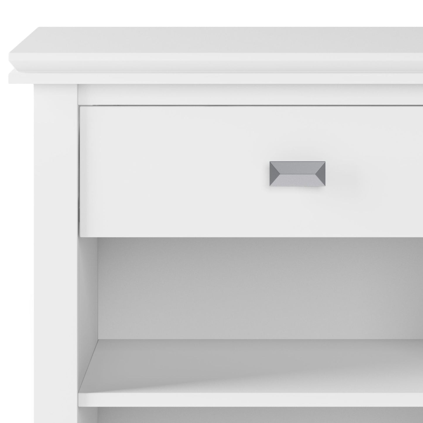 Artisan 24 inch Wide Solid Wood Bedside Table in White image 4