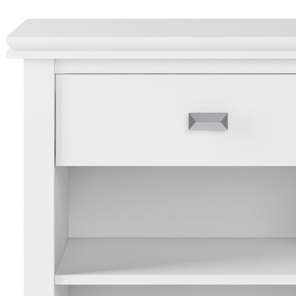 Artisan 24 inch Wide Solid Wood Bedside Table in White image 4