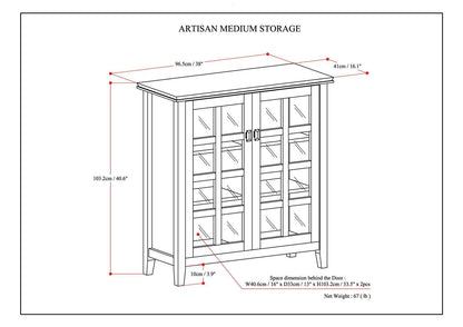 Artisan 38 inch Wide Solid Wood Medium Storage Cabinet in Russet Brown image 7