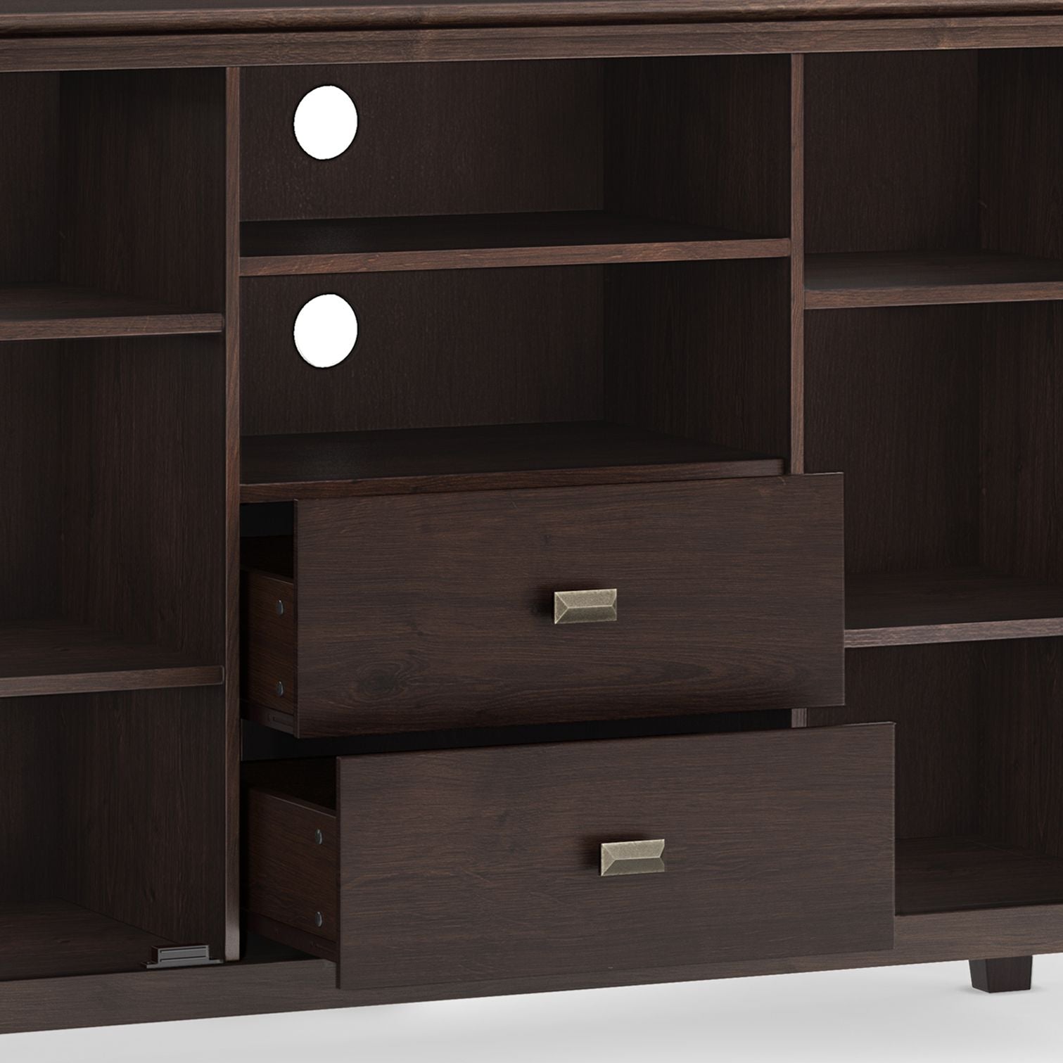 Artisan 53 inch Wide Solid Wood Tall TV Stand in Dark Chestnut Brown For TVs up to 60 inches image 5