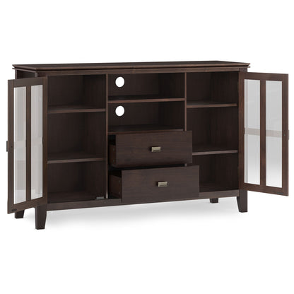 Artisan 53 inch Wide Solid Wood Tall TV Stand in Dark Chestnut Brown For TVs up to 60 inches image 7
