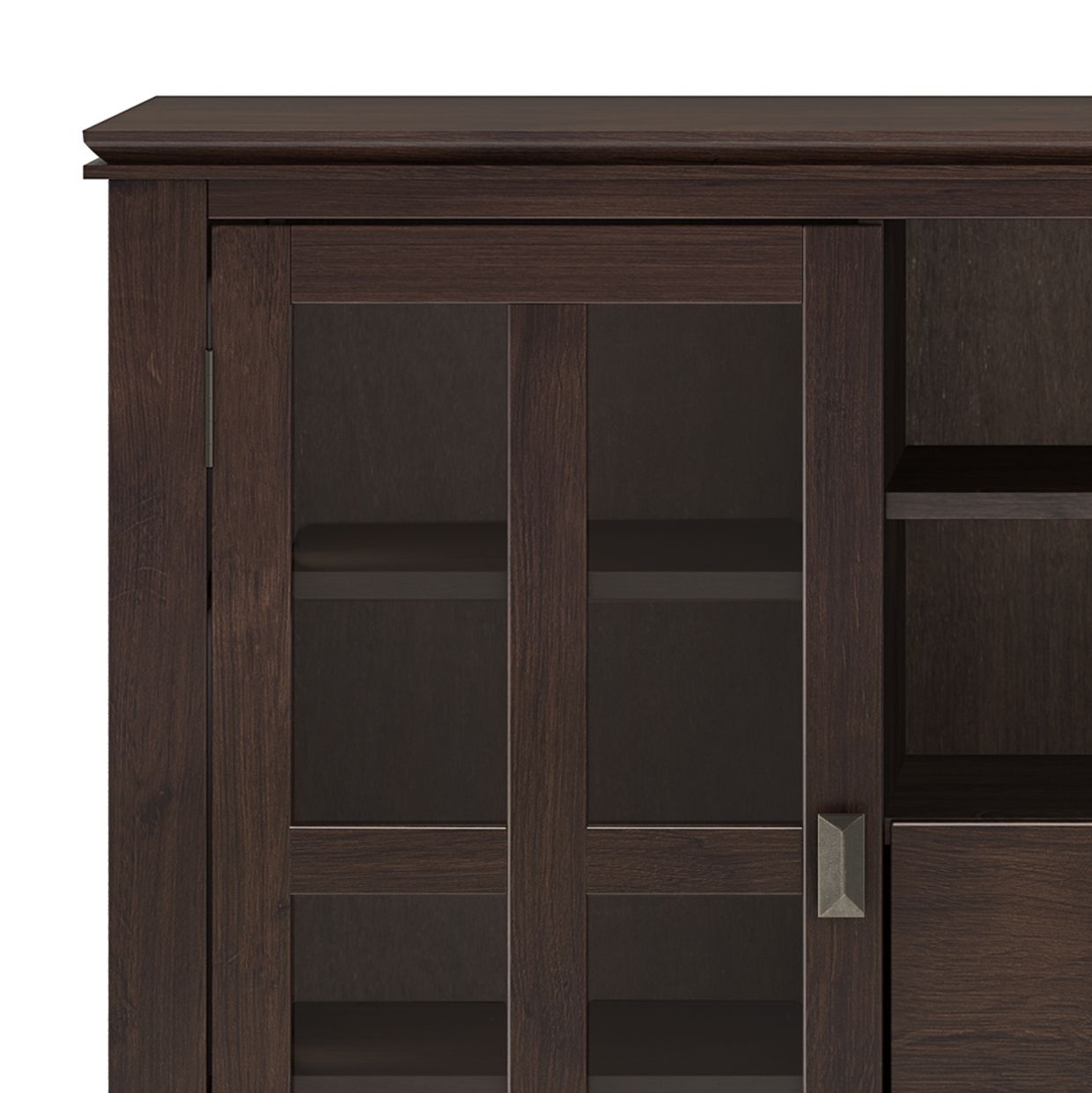Artisan 53 inch Wide Solid Wood Tall TV Stand in Dark Chestnut Brown For TVs up to 60 inches image 2