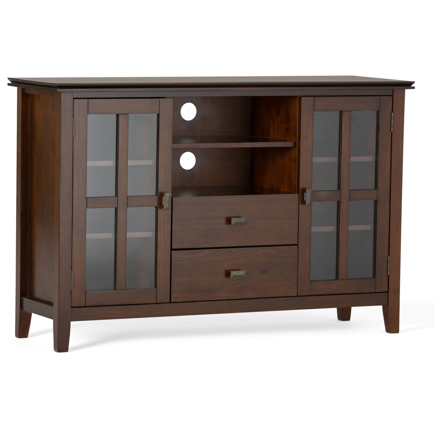 Artisan 53 inch Wide Solid Wood Tall TV Stand in Russet Brown For TVs up to 60 inches image 1