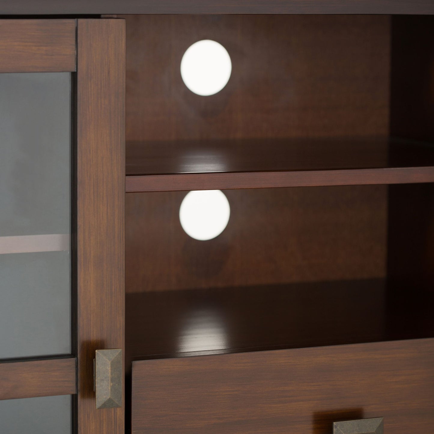 Artisan 53 inch Wide Solid Wood Tall TV Stand in Russet Brown For TVs up to 60 inches image 6
