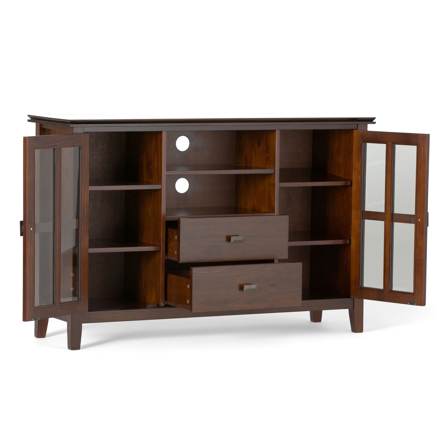 Artisan 53 inch Wide Solid Wood Tall TV Stand in Russet Brown For TVs up to 60 inches image 8