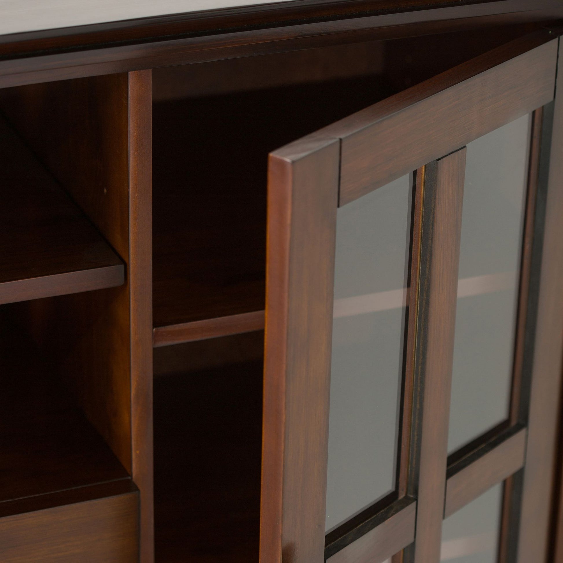Artisan 53 inch Wide Solid Wood Tall TV Stand in Russet Brown For TVs up to 60 inches image 2