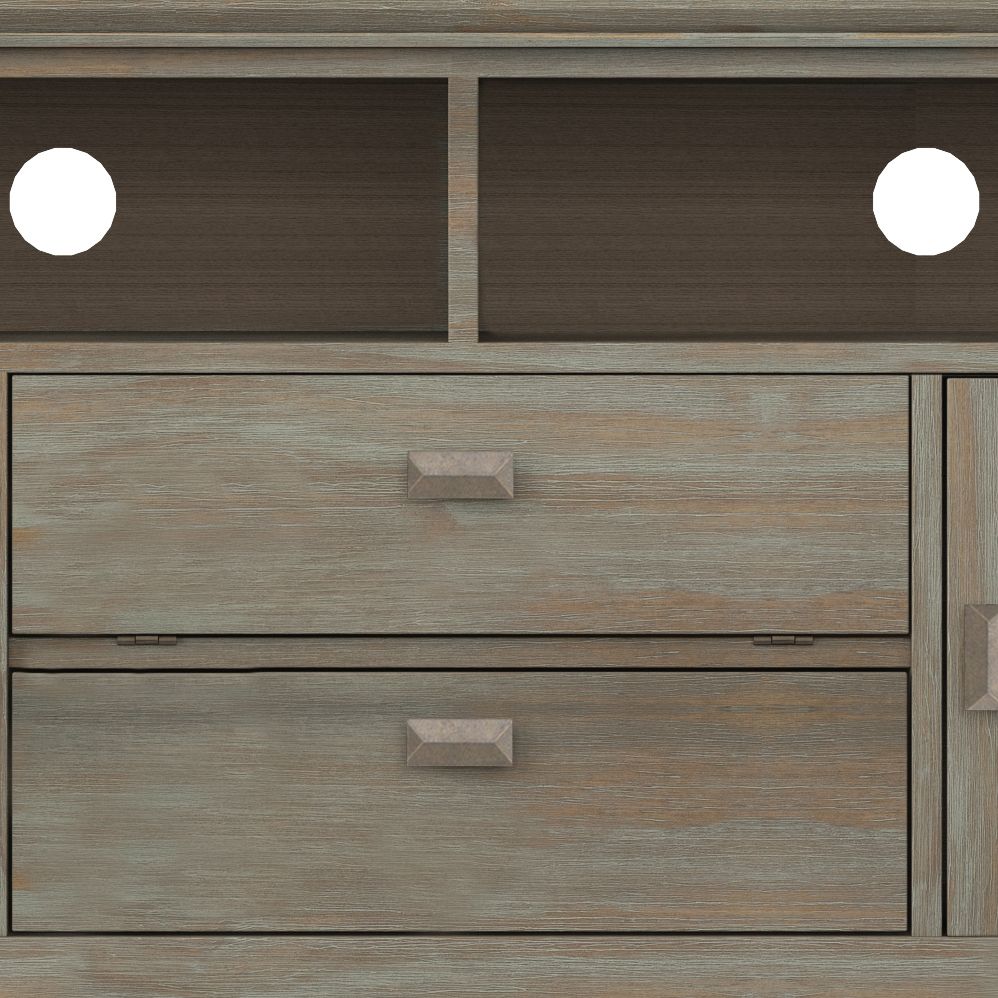 Artisan 72 inch Wide Solid Wood TV Stand in Distressed Grey For TVs up to 80 inches image 4