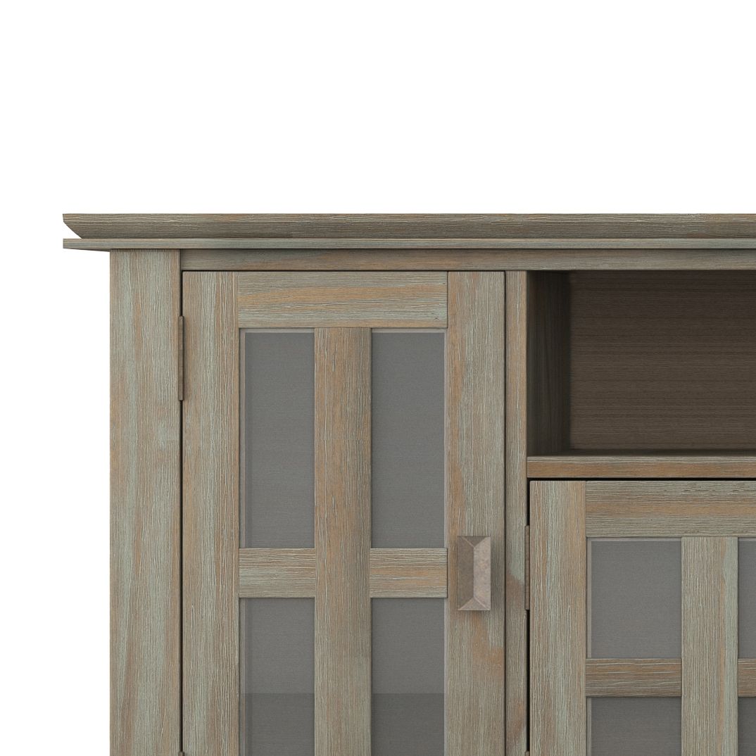 Artisan 72 inch Wide Solid Wood TV Stand in Distressed Grey For TVs up to 80 inches image 2