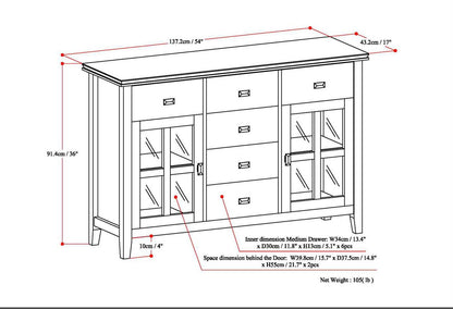 Artisan Solid Wood Sideboard Buffet in Distressed Grey image 6