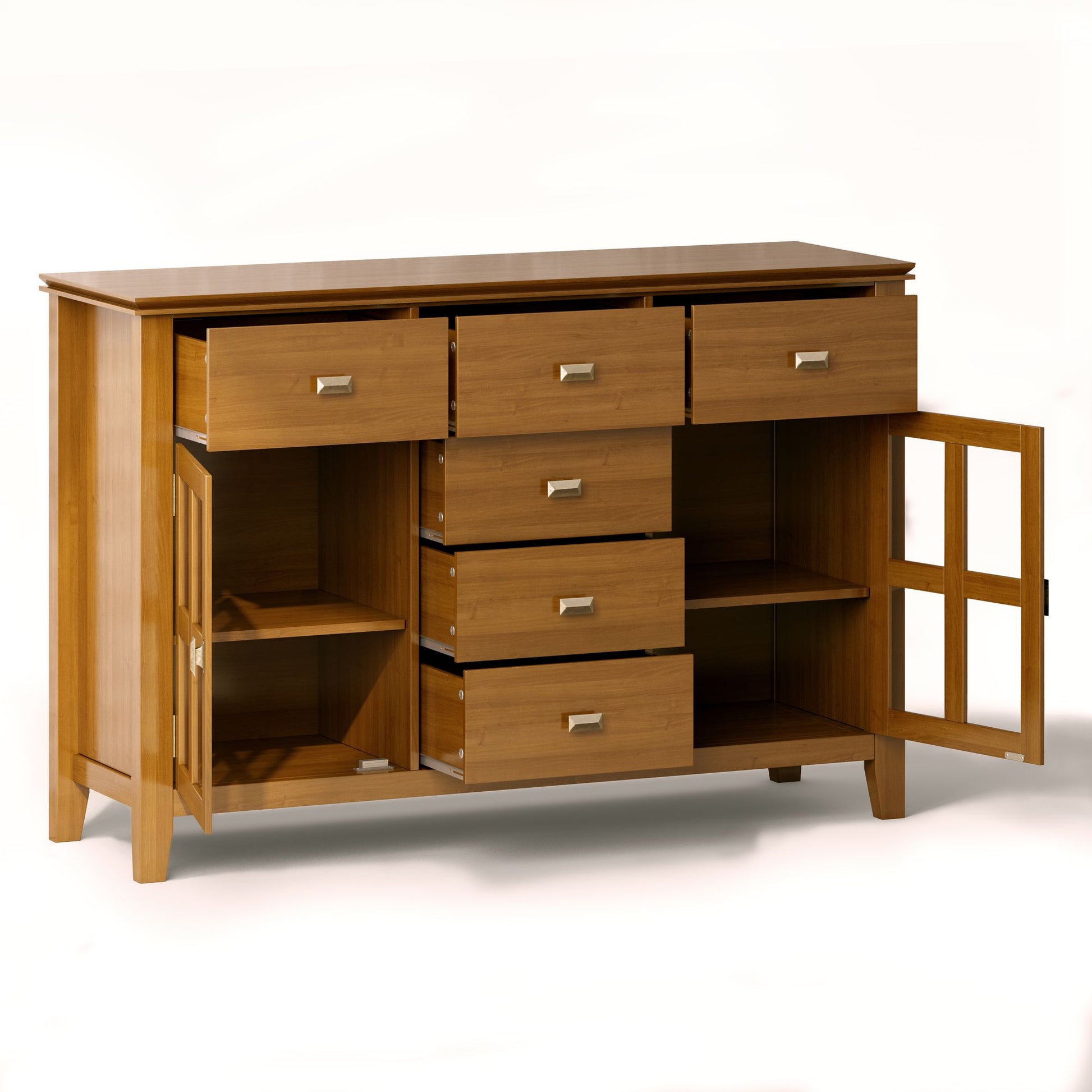 Artisan Solid Wood Sideboard Buffet in Honey Brown image 5