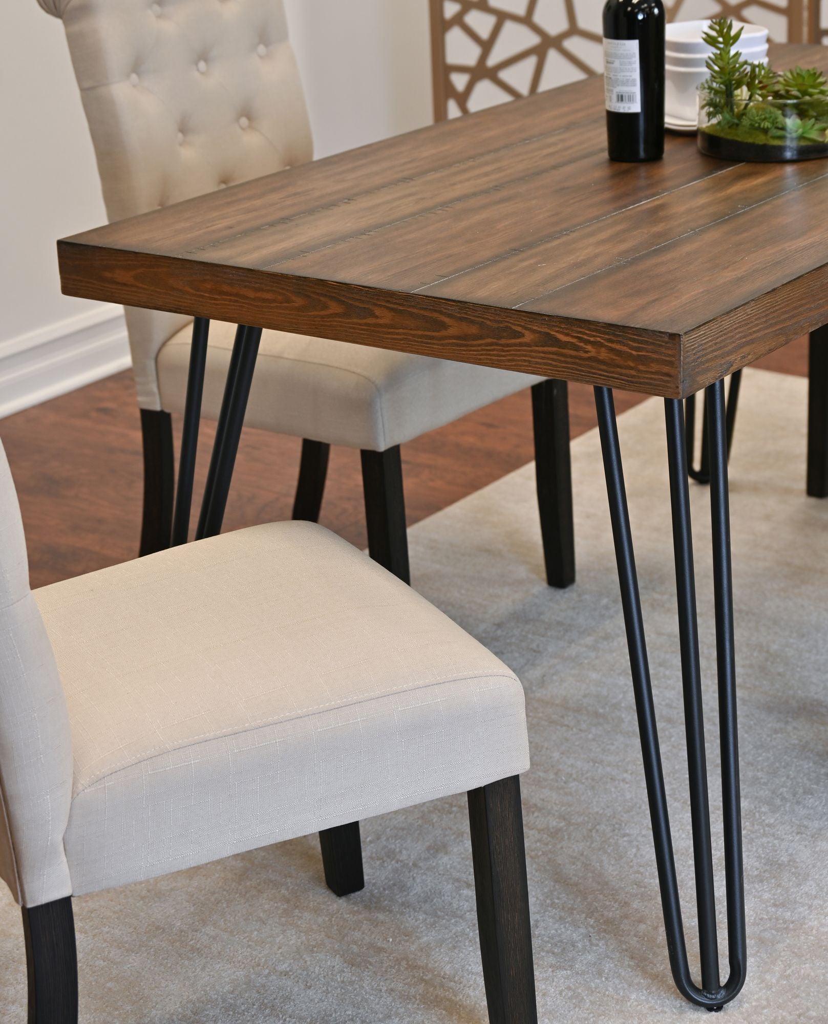 Ashford 7-Piece Dining Set, Hairpin Dining Table with 6 Chairs, 4 Color Options image 5