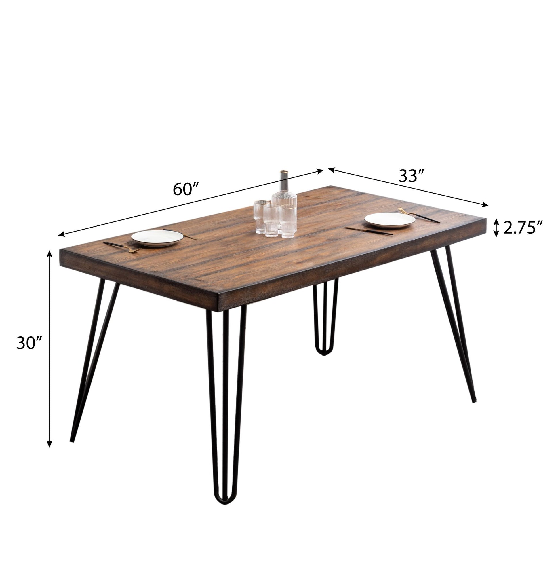 Ashford 7-Piece Dining Set, Hairpin Dining Table with 6 Chairs, 4 Color Options image 10