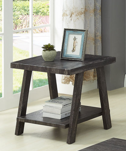 Athens Contemporary Replicated Wood Shelf Coffee Set Table in Charcoal Finish image 8
