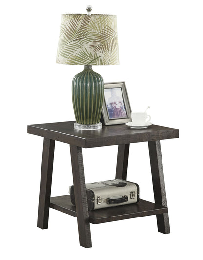 Athens Contemporary Wood Shelf End Table in Weathered Espresso image 4