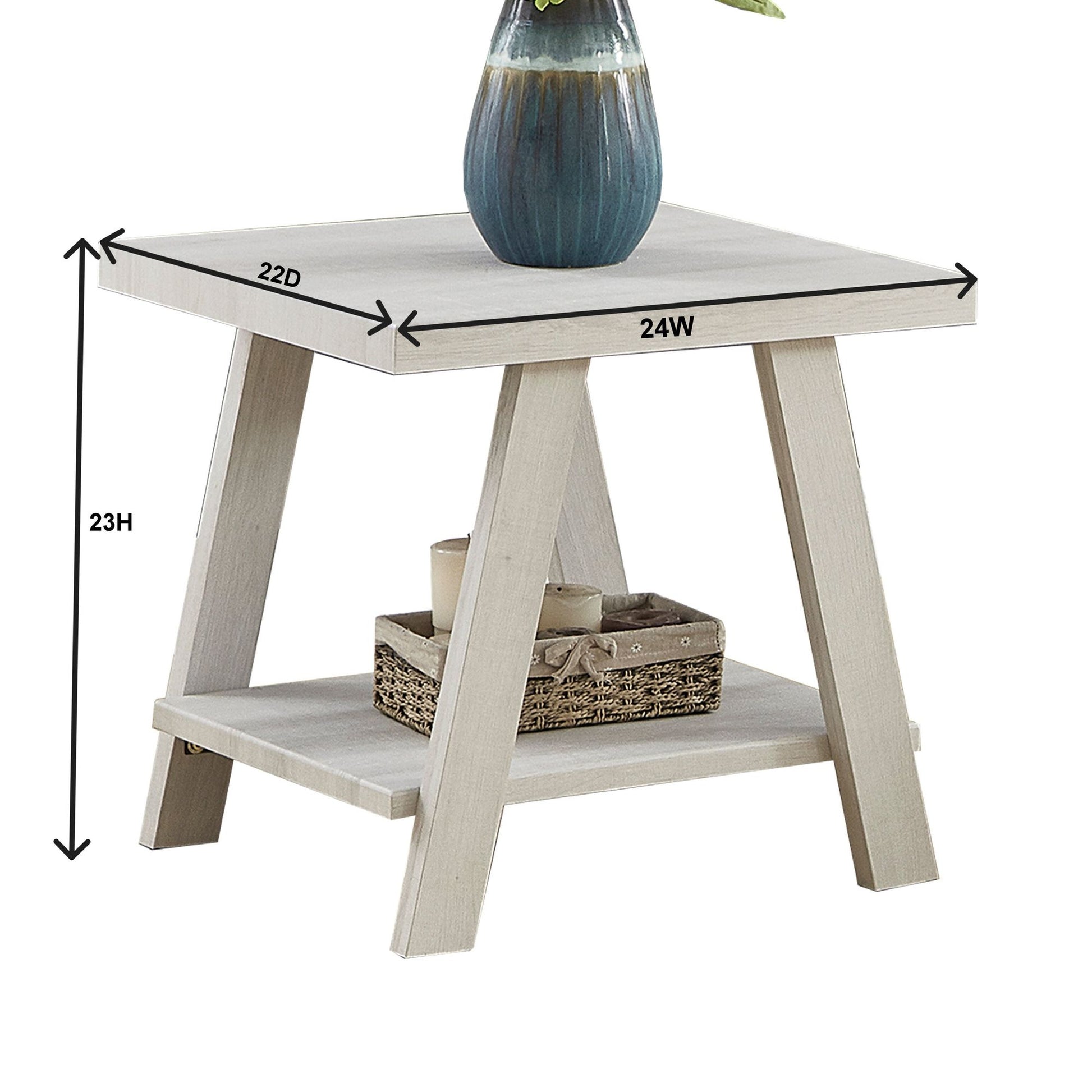 Athens Contemporary Wood Shelf End Table in Weathered Espresso image 6