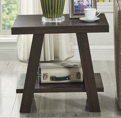 Athens Contemporary Wood Shelf End Table in Weathered Espresso image 5
