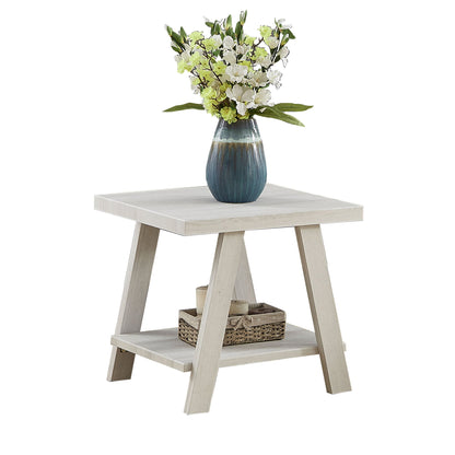 Athens Contemporary Wood Shelf End Table in White Finish image 6