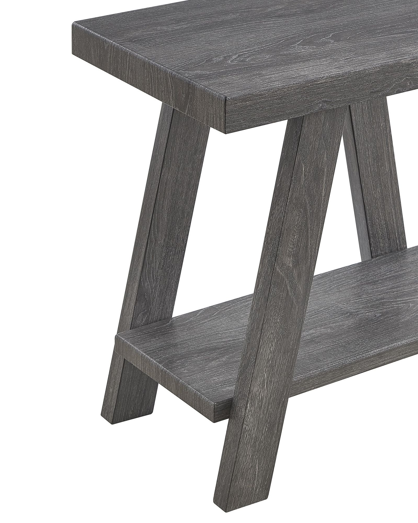 Athens Contemporary Wood Shelf Side Table in Gray Finish image 5