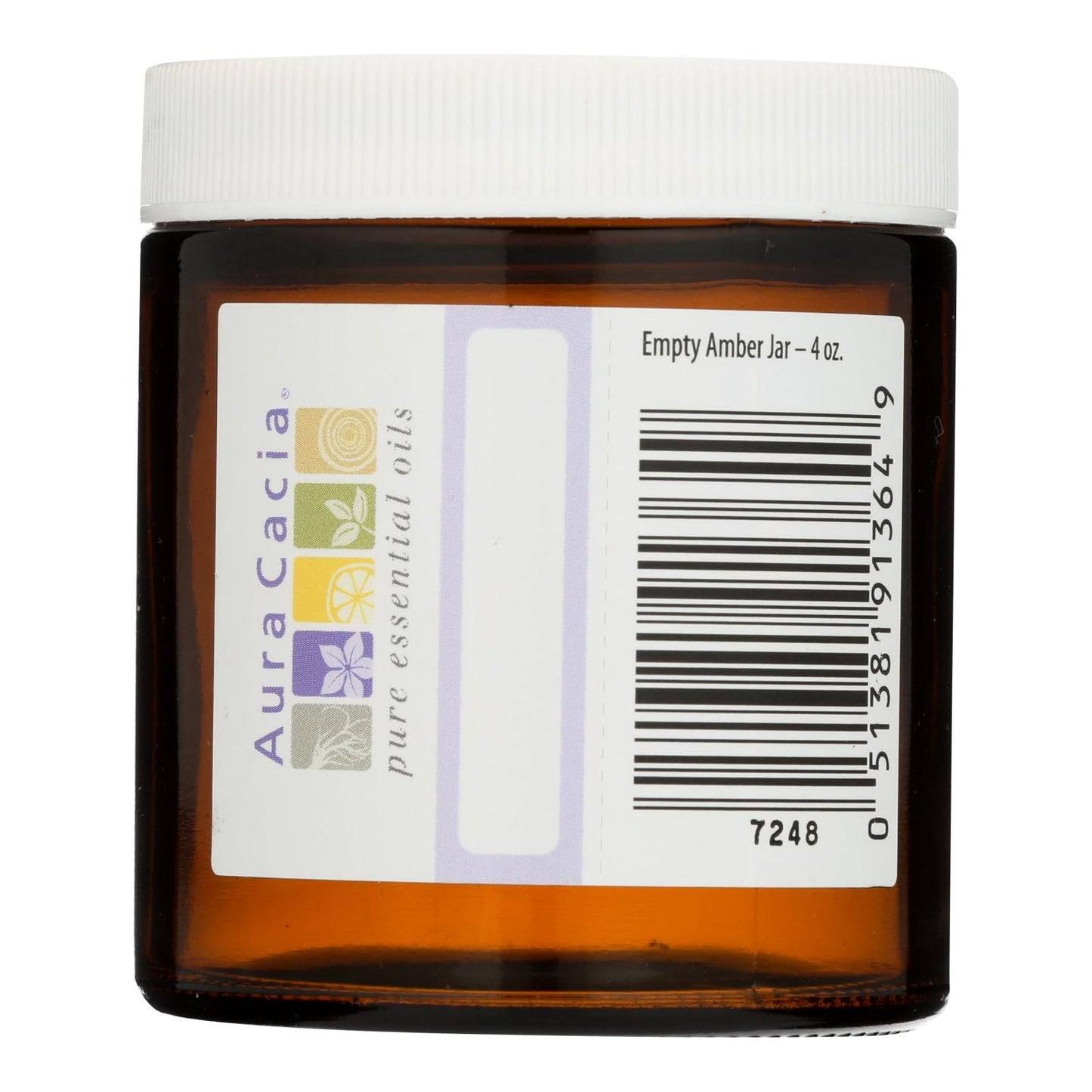 Aura Cacia - Bottle - Glass - Amber - Wide Mouth With Writable Label - 4 Oz image 1