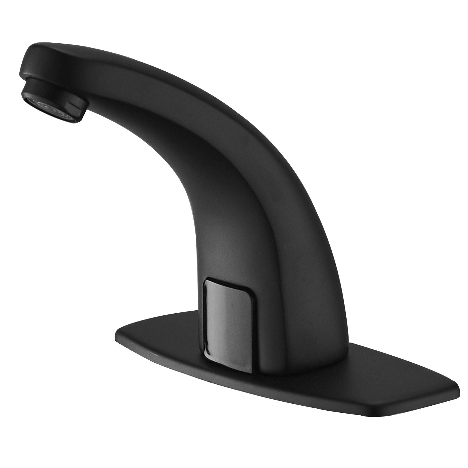 Automatic Sensor Touchless Bathroom Sink Faucet With Deck Plate In Matte Black image 2