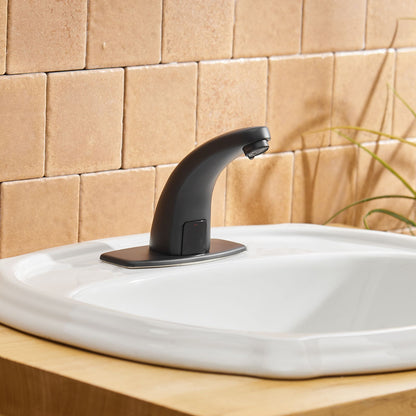 Automatic Sensor Touchless Bathroom Sink Faucet With Deck Plate In Matte Black image 6