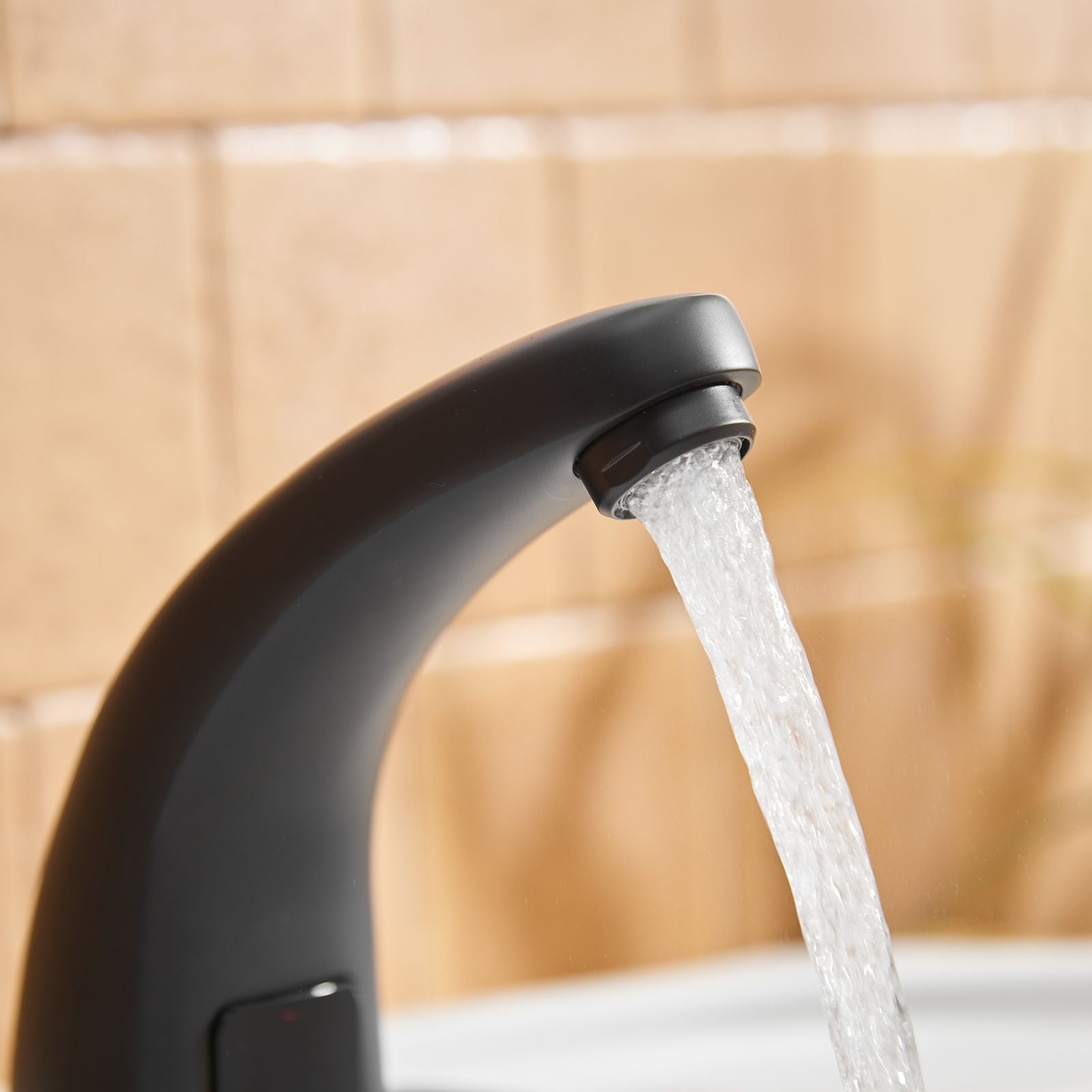 Automatic Sensor Touchless Bathroom Sink Faucet With Deck Plate In Matte Black image 4