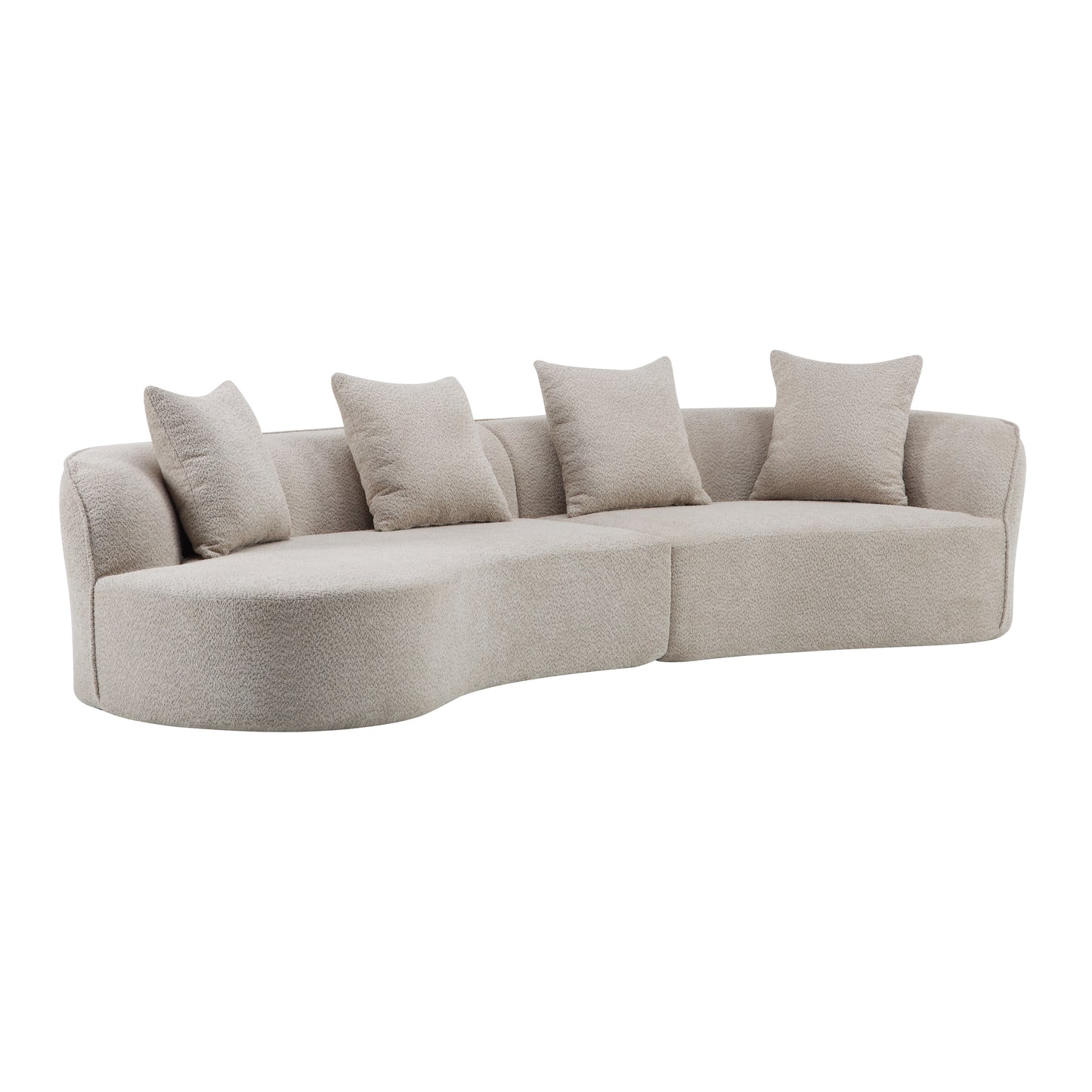 126" Curved Sectional Sofa (Almond-D28 Full Foam) image 4