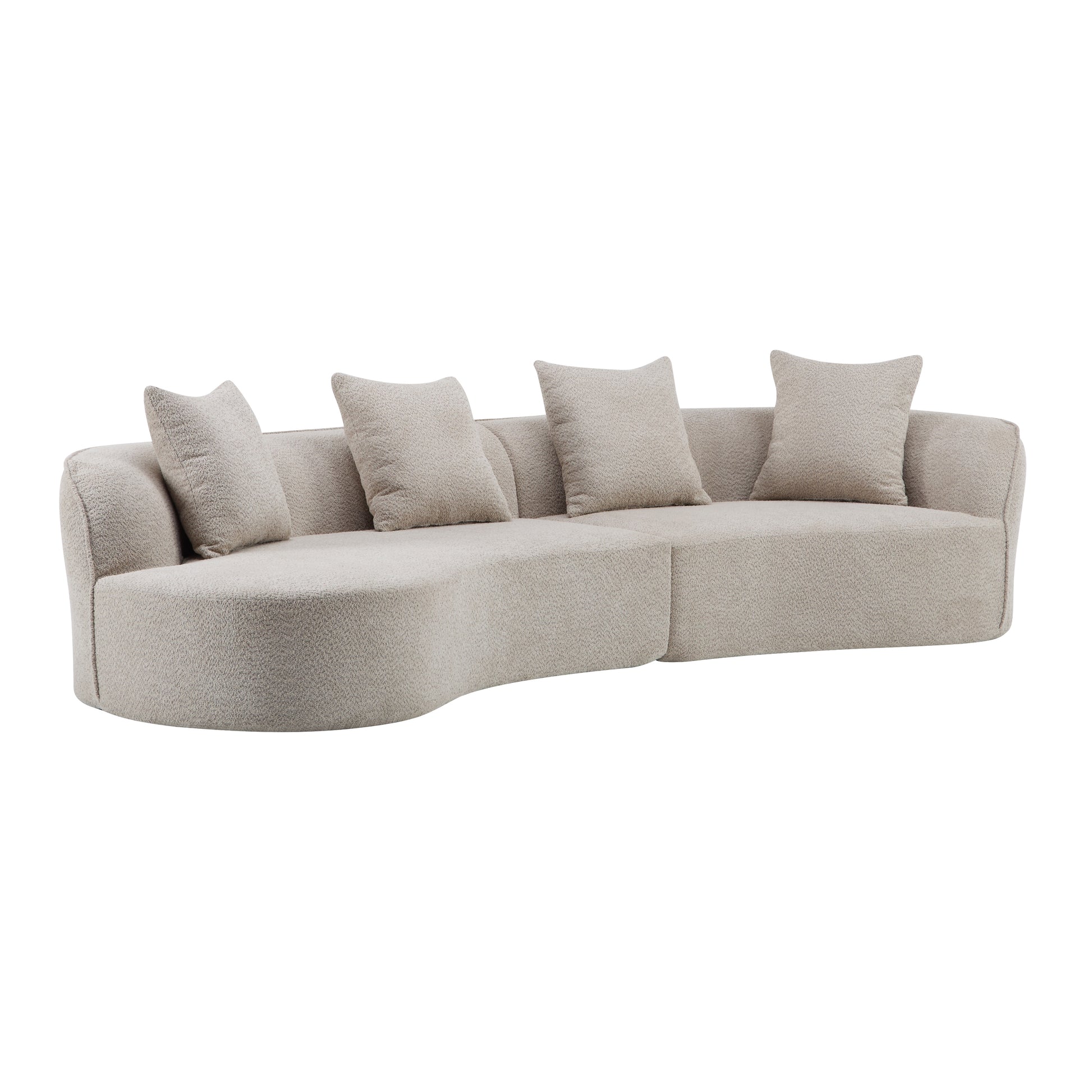 126" Curved Sectional Sofa (Almond-D28 Full Foam) image 4