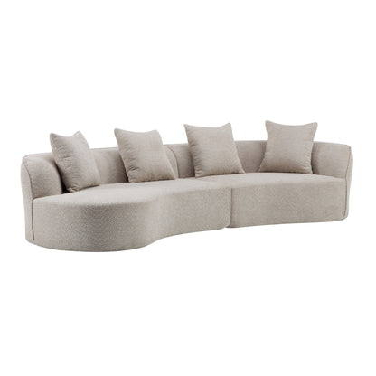 126" Curved Sectional Sofa (Almond-D28 Full Foam) image 4