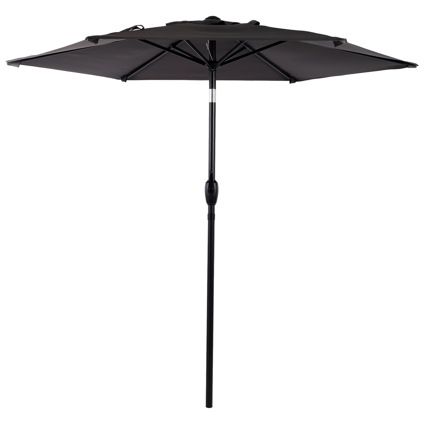 7.5 FT Patio Umbrella, Outdoor Market Yard Umbrella, Sun Shade Umbrella with Push Button Tilt and Crank Mechanism for Garden, Deck, Pool and Backyard, Not Include Umbrella Base, Grey image 11