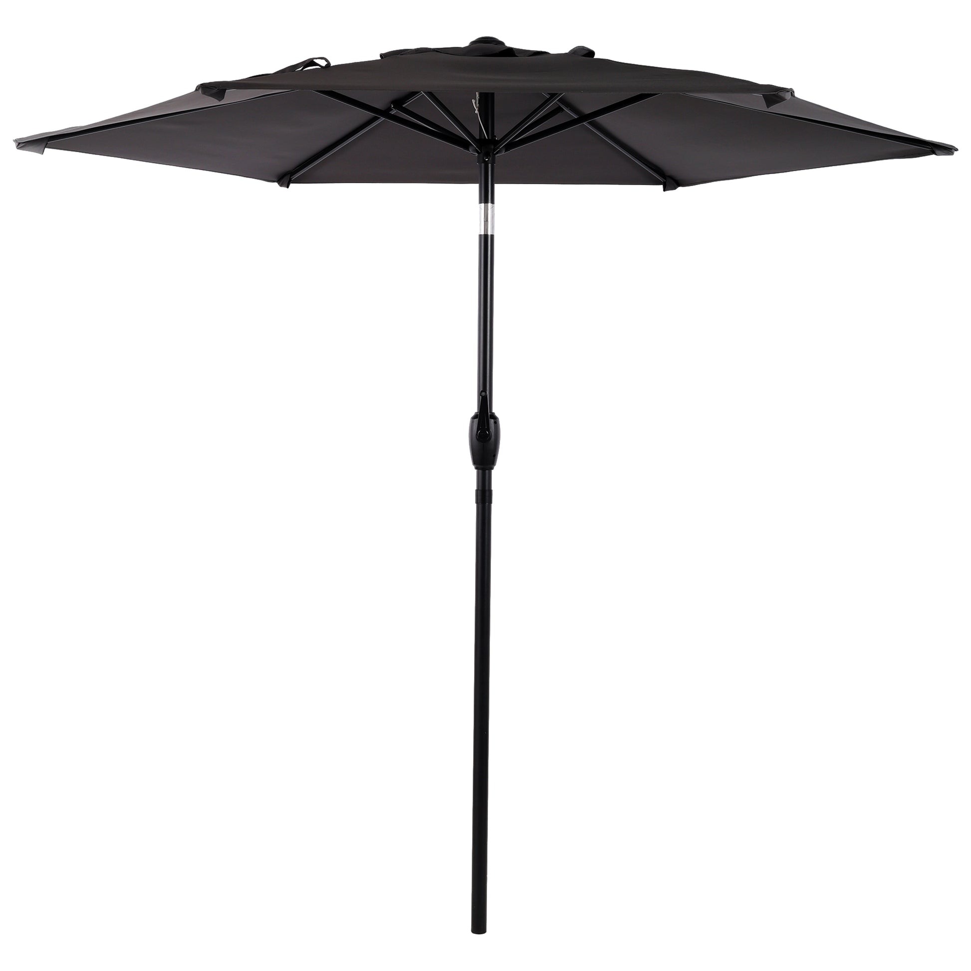 7.5 FT Patio Umbrella, Outdoor Market Yard Umbrella, Sun Shade Umbrella with Push Button Tilt and Crank Mechanism for Garden, Deck, Pool and Backyard, Not Include Umbrella Base, Grey image 11
