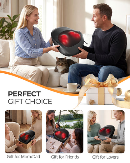 Neck Massager Pillow, Ultra-Quiet Corded Neck and Shoulder Massager with Heat, Portable 3D Kneading for Shoulder, Leg & Calf Muscle Pain Relief, Relaxing Gift for Men & Women image 2
