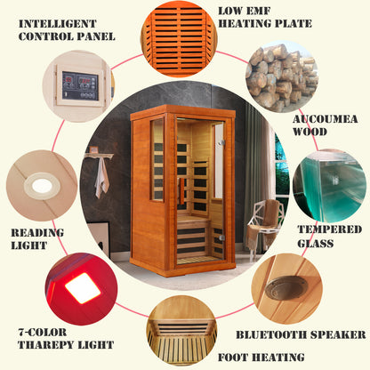 Home dry infrared sauna red light 1person image 3