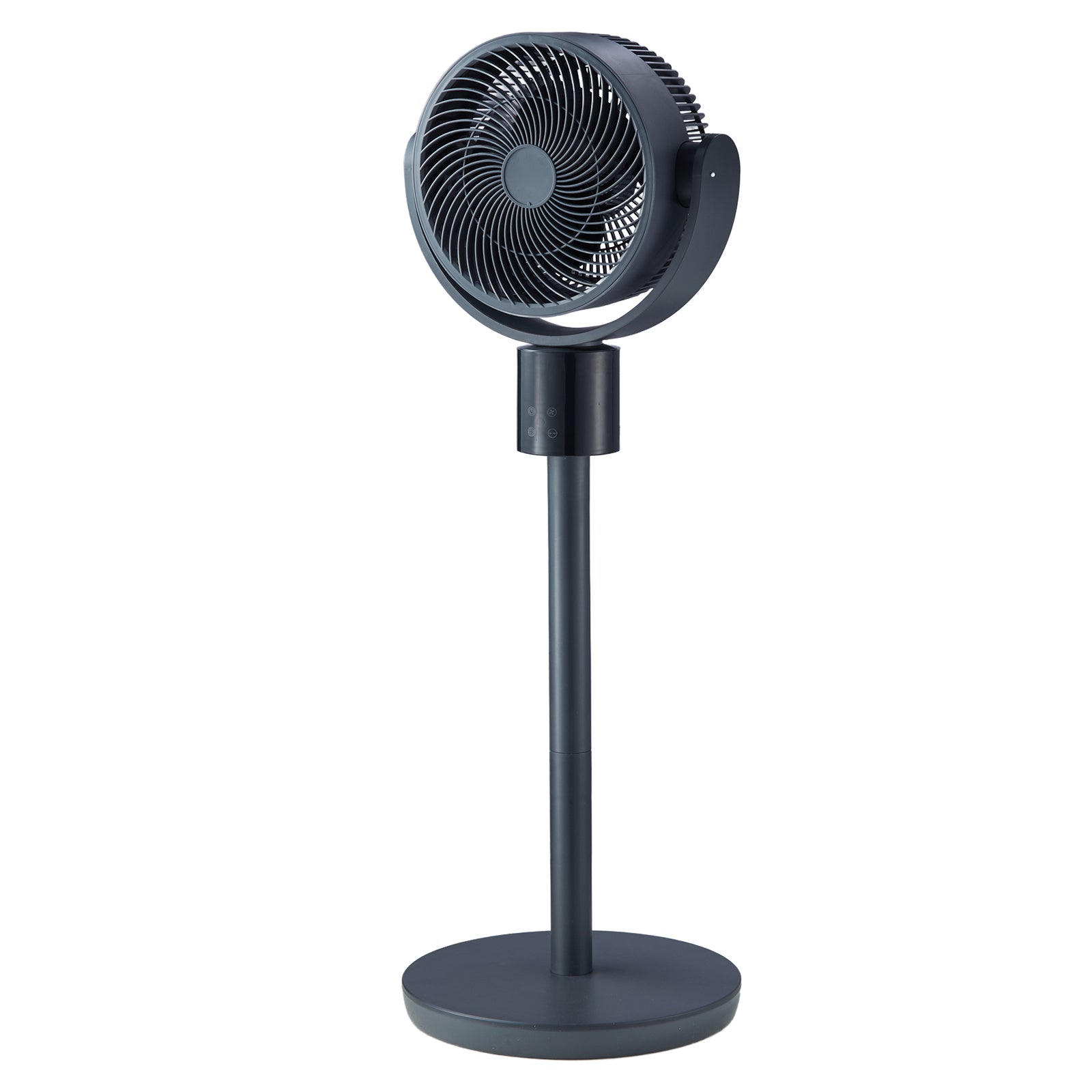 7-Inch Pedestal Fan, Oscillating Standing Floor Fan with DC Motor, Remote Control, 12 Speeds & 3 Modes, 15H Timer, Adjustable Height, Quiet for Home, Bedroom, Living Room, Study Room, Blue Gray image 1