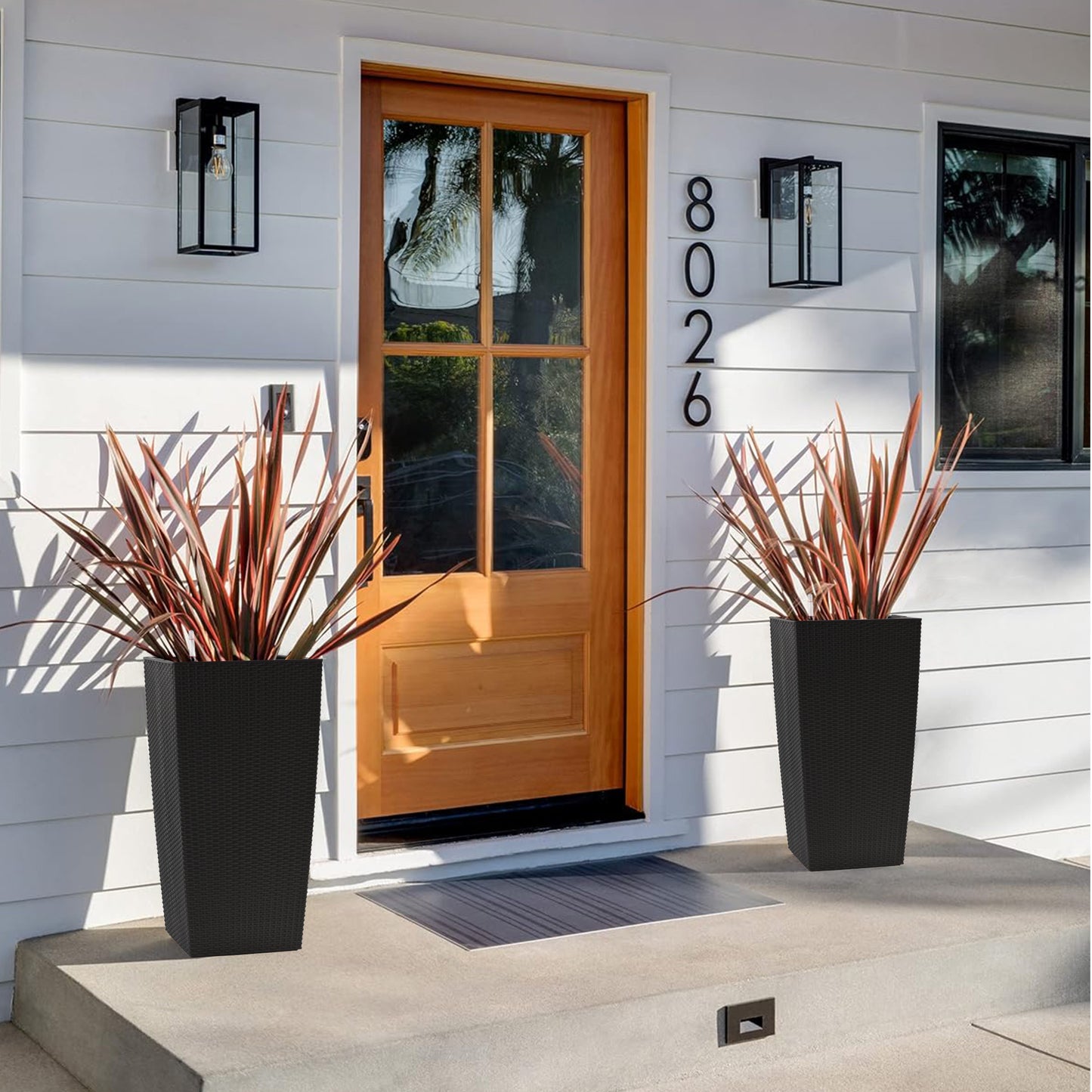 30 in Tall Large Flower Pots Planter with Self-Watering Drainage Holes&Inner Trays Indoor Outdoor Plant Pot with Drain Holes, Water Level Monitor,Inner Bucket for Garden, Patio, Porch, Backyard, Black image 10