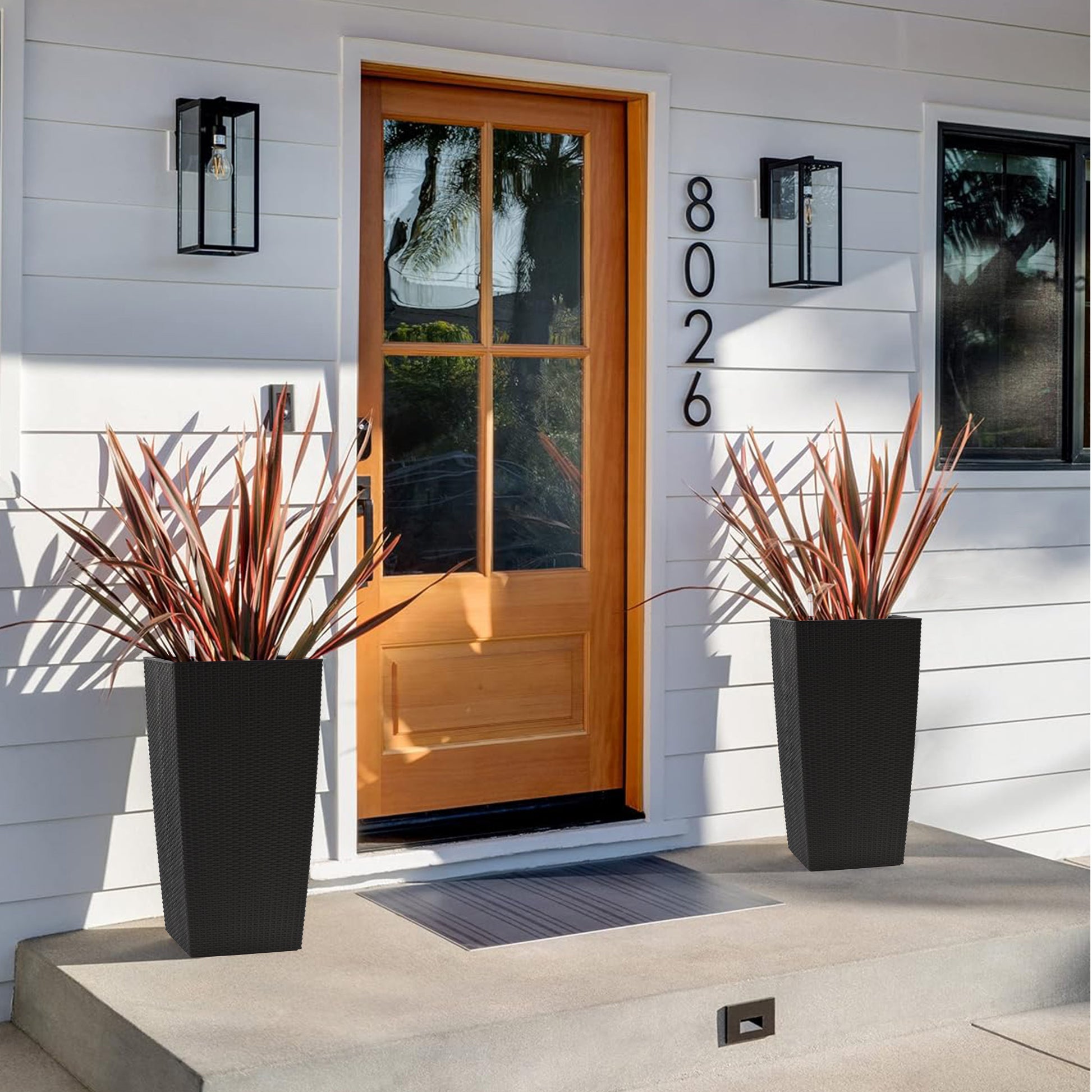 30 in Tall Large Flower Pots Planter with Self-Watering Drainage Holes&Inner Trays Indoor Outdoor Plant Pot with Drain Holes, Water Level Monitor,Inner Bucket for Garden, Patio, Porch, Backyard, Black image 10