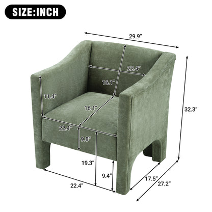 Modern Barrel Chair Accent Chair 29.9" Upholstered Armchair for Living Room and Bedroom, Green image 6