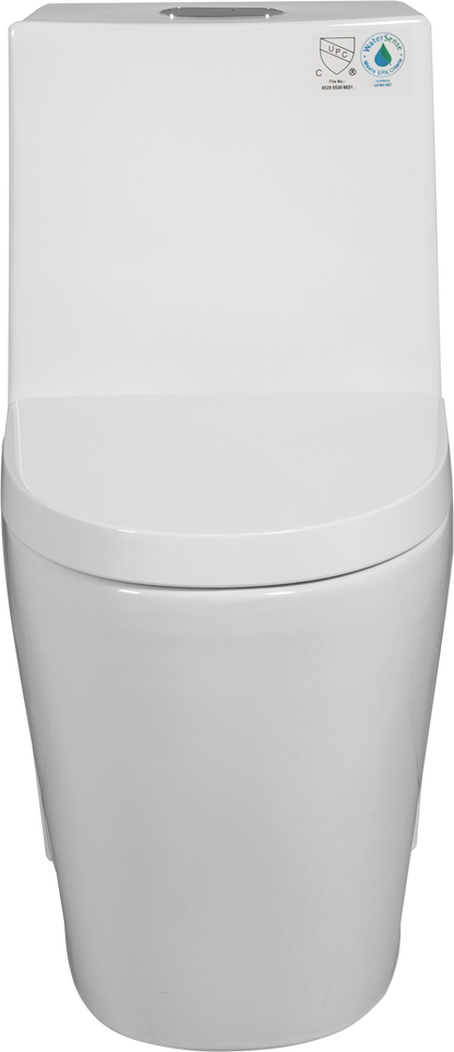 1.1/1.6 GPF Tornado Flush One-Piece Toilet for bathrooms,Siphonic S-trap 12",Elongated Bowl with Soft Close Seat,Powerful Dual Flush MAP 1000g,Comfort Chair Seat ADA Height 17", White 26T01-GW image 4