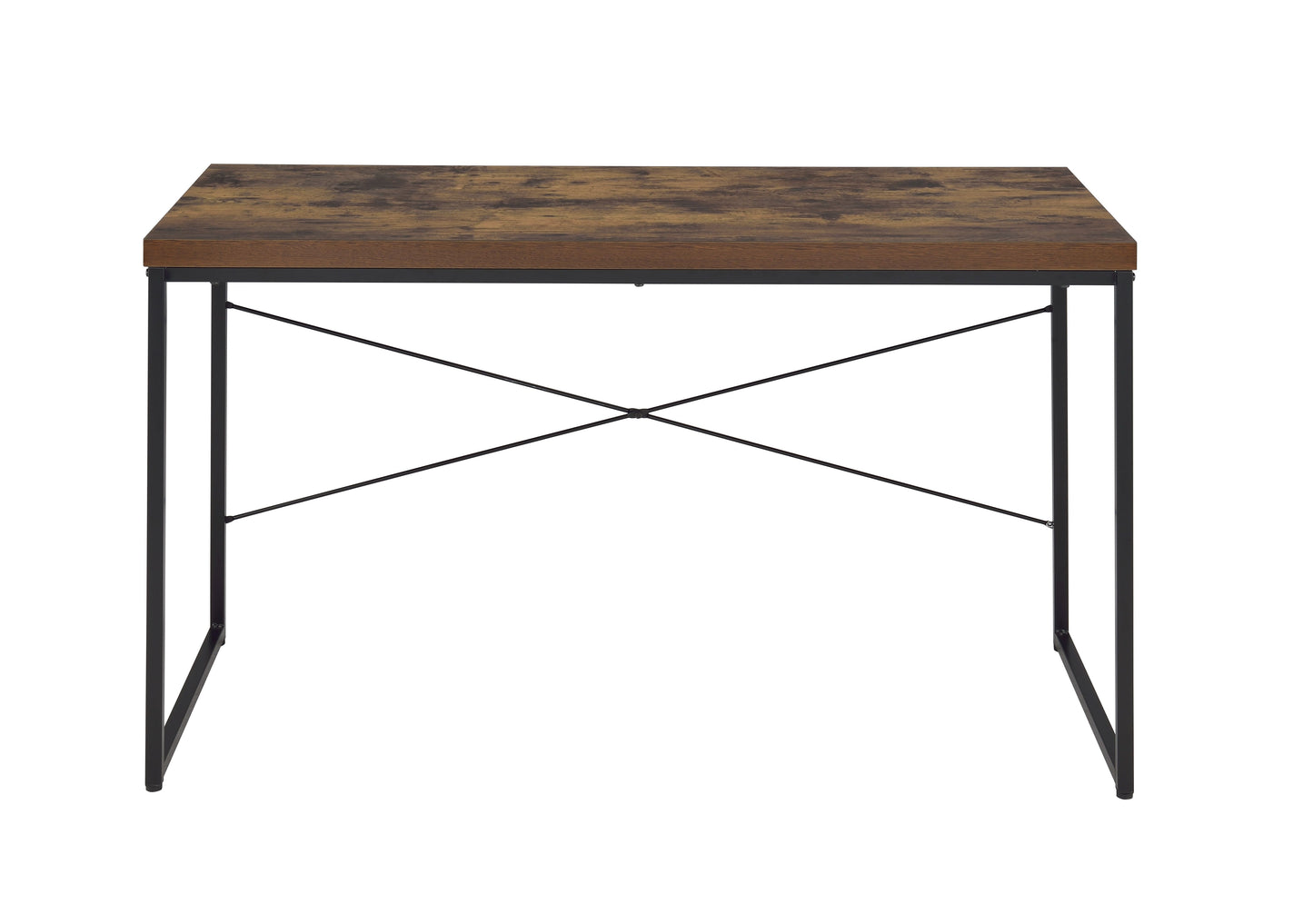 Bob Weathered Oak & Black Finish Writing Desk/Dressing Table/Game Table/Small Dining Table w/ Metal Legs image 3