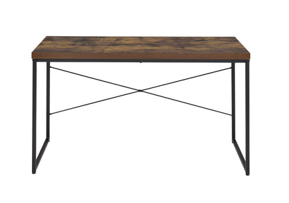 Bob Weathered Oak & Black Finish Writing Desk/Dressing Table/Game Table/Small Dining Table w/ Metal Legs image 3