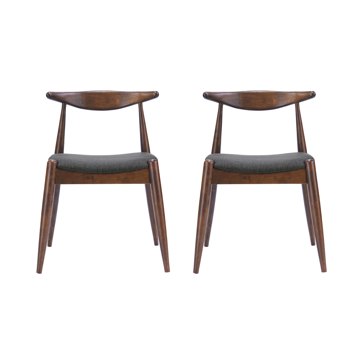 [Video] 5-Piece Dining Set 1 Table 4 Chairs, Rubberwood Frame, Faux Wood Tabletop, Retro - Elegant for Kitchen & Family Dining, Walnut+Charcoal (same sku: N759S002001F) image 8