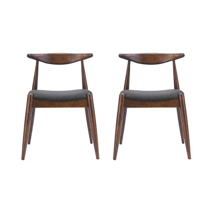 [Video] 5-Piece Dining Set 1 Table 4 Chairs, Rubberwood Frame, Faux Wood Tabletop, Retro - Elegant for Kitchen & Family Dining, Walnut+Charcoal (same sku: N759S002001F) image 8