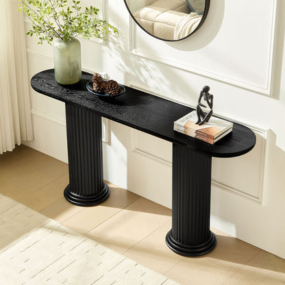 62.99 inch Modern Design Console Table with Roman-style Legs,MDF Entryway Table with Wood Venner for Living Room,Hallway image 5