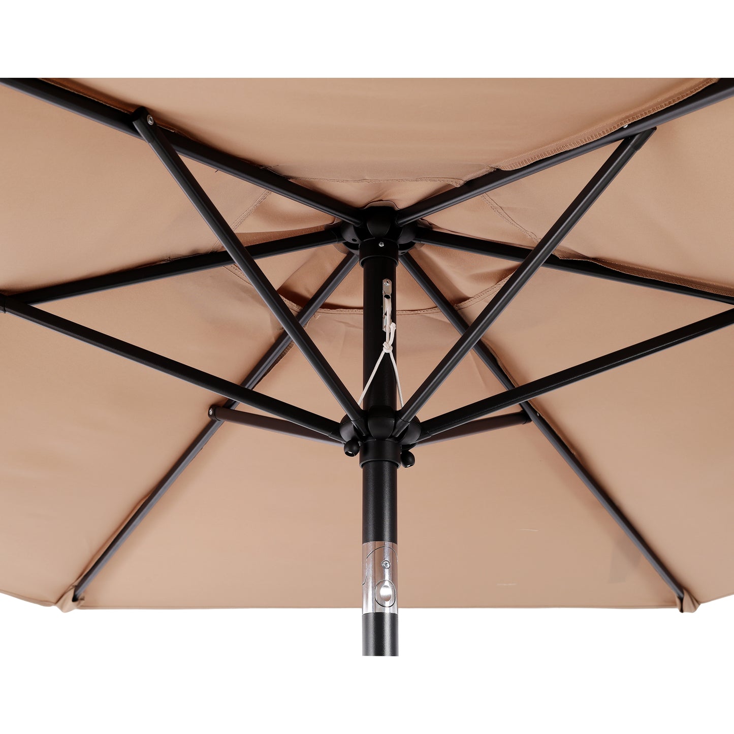 7.5 FT Patio Umbrella, Outdoor Market Yard Umbrella, Sun Shade Umbrella with Push Button Tilt and Crank Mechanism for Garden, Deck, Pool and Backyard, Not Include Umbrella Base, Brown image 6