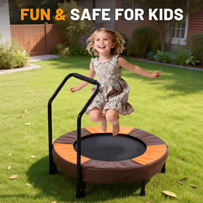 36 Inch Foldable Mini Trampoline, Indoor and Outdoor Rebounder for Kids,Toddler Trampoline Easy to Assemble, with Foam Handle and Safe Thickened Cover, Birthday Gift for Boys & Girlsfor Ages 1-6 image 8