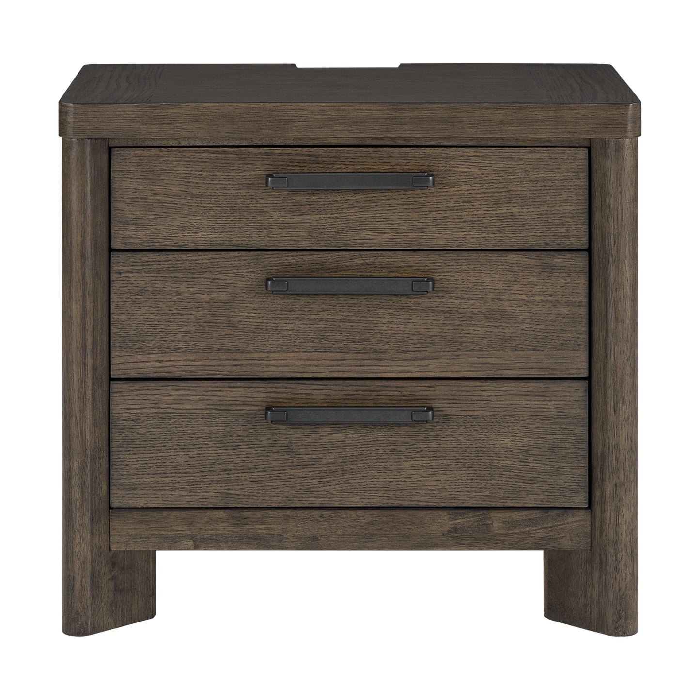 Dark Oak 3-Drawer Nightstand with USB image 2