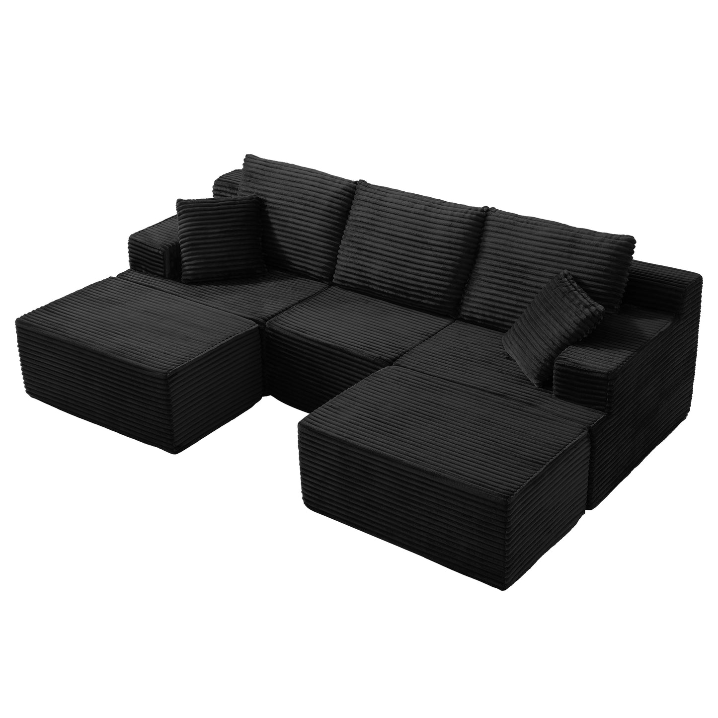 Modular Sectional Couches for Living Room, Deep Seat Compression Sofa with High-Density Memory Foam, Boneless Upholstered Couch image 5
