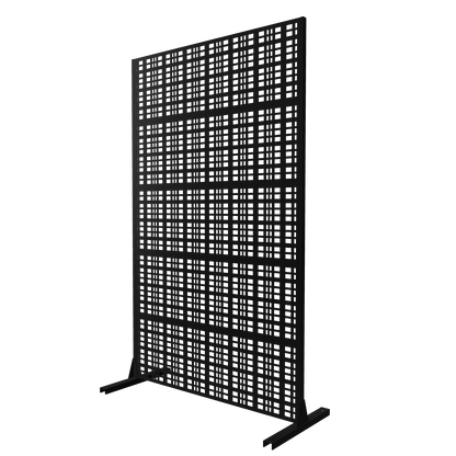 Metal Privacy Screens 72" H x 43.3" W Outdoor and Indoor Divider with Freestanding Decorative Privacy Screen Stylish Divider for Balcony, Patio, Garden & Indoor Spaces, Grid Black image 8