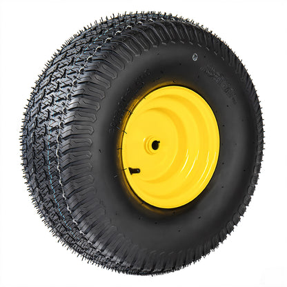 Set of 2 20x8.00-8 Lawn Mower Tires and Wheel Assembly, 4-Ply Tubeless Turf Tread Heavy Duty, 3.5" Centered Hub with 3/4" Bore and 3/16" Keyway, Yellow Steel Rim for Zero-Turn Mowers, 905 lbs Capacity image 8